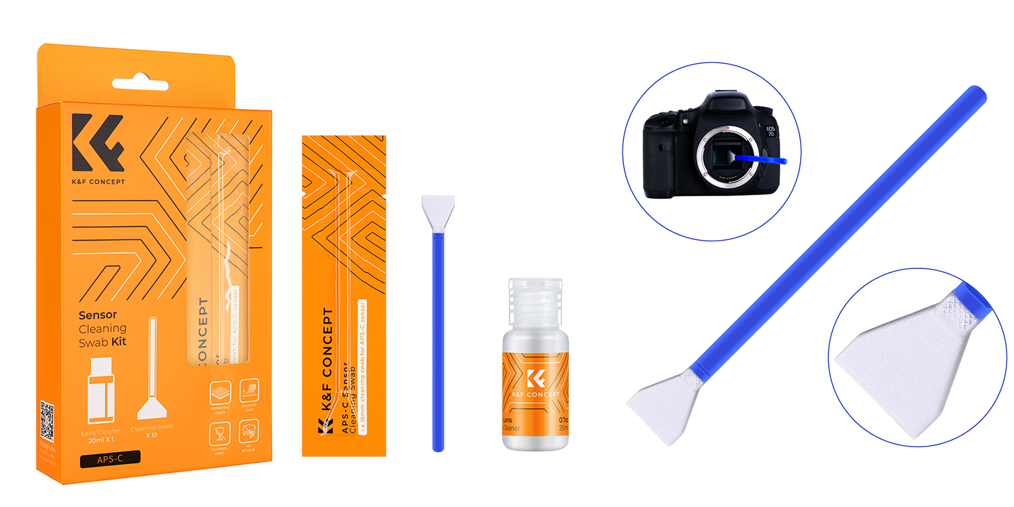 Zestaw czyszczący K&F Concept do matryc APS-C Sensor Cleaning Swab Kit